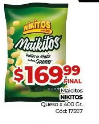 Diarco Maicitos Nikitos Queso x 400gr oferta