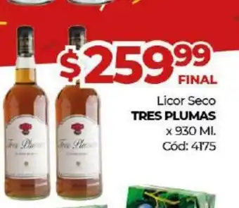 Diarco Tres Plumas Licos Seco x 930ml oferta