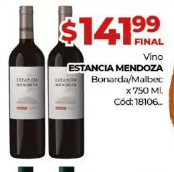 Diarco Estancia Mendoza Vino Bonarda/Malbec x 750ml oferta