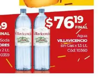 Diarco Villavicencio Agua sin Gas x 1,5lt oferta