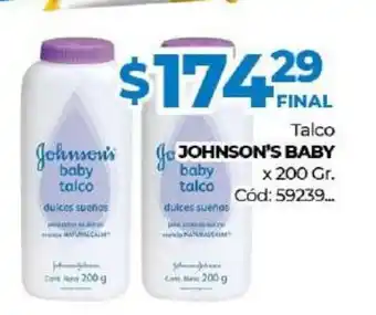 Diarco Johnson's Baby Talco x 200 gr oferta