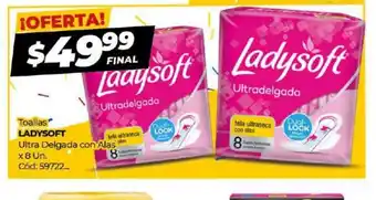 Diarco Ladysoft Toallas Ultra Delgada con Alas x 8 un oferta