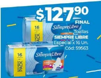 Diarco Siempre Libre Toallas Especial x 16 un oferta