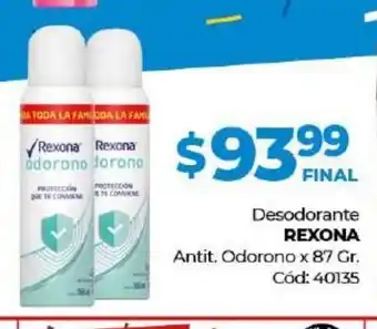 Diarco Rexona Desodorante Antit. Odorona x 87gr oferta