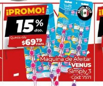 Diarco Venus Maquina de Afeitar Simply 3 oferta
