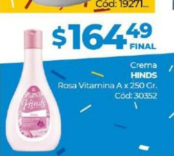 Diarco Hinds Crema Rosa Vitamina A x 250gr oferta
