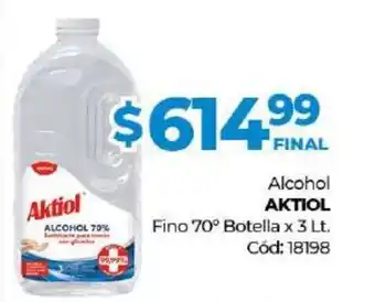 Diarco Aktiol Alcohol Fino 70 Botella x 3 lt oferta