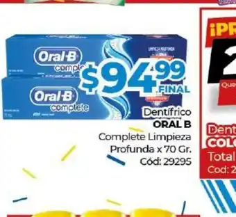 Diarco Oral B Dentifrico Complete Limpieza Profunda x 70gr oferta