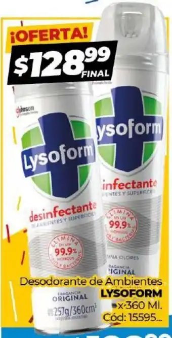 Diarco Lysoform Desodorante de Ambientes x 360ml oferta