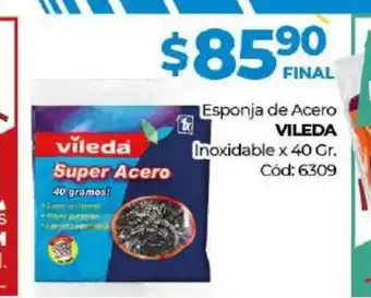 Vileda Esponja de Acero Inoxidable x 40 gr