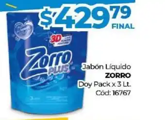 Diarco Zorro Jabón Liquido Doy Pack x 3 Lt. oferta