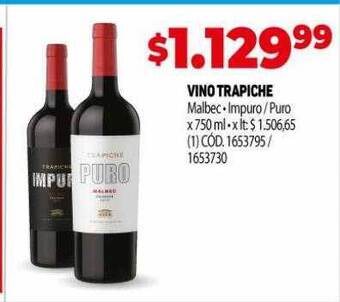 Makro Vino trapiche oferta