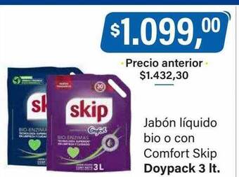 Supermercados Damesco Jabón líquido bio o con comfort skip oferta