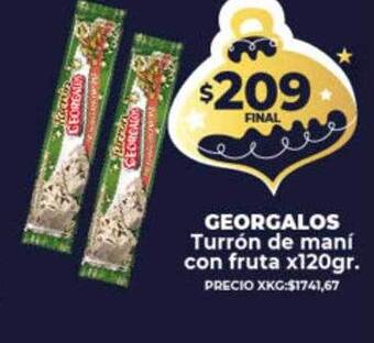 Supermayorista Vital Georgalos turrón de maní con fruta oferta