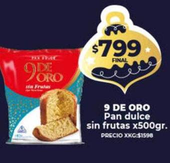 Supermayorista Vital 9 de oro pan dulce sin frutas oferta