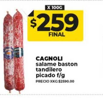 Supermayorista Vital Cagnoli salame baston tandilero picado oferta