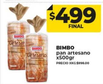 Supermayorista Vital Bimbo pan artesano oferta