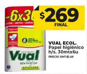 Supermayorista Vital Vual ecol. papel higiénico h s oferta