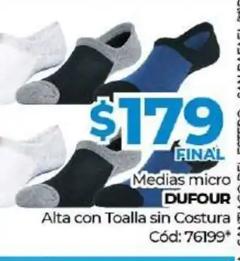 Diarco Dufour Medias micro Alta con Toalla sin Costura oferta