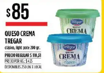 Supermercados Vea Tregar Queso Crema 200gr oferta