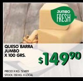 Jumbo Queso de barra jumbo x 100g oferta