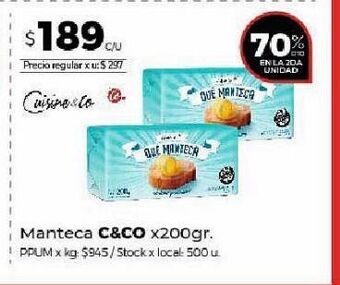 Disco Manteca c&co 200g oferta