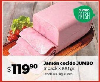 Disco Jamón cocido jumbo tripack 100g oferta