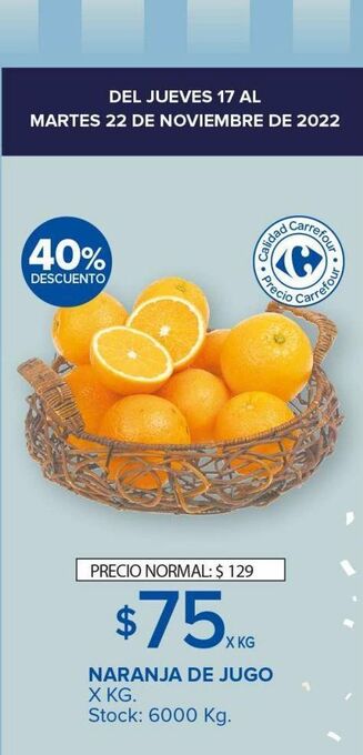 Carrefour Maxi Naranja de jugo oferta