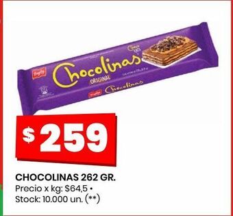 Changomas Chocolinas 262 gr. oferta