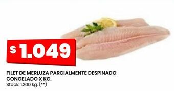 Changomas Filet de merluza parcialmente despinado congelado x kg oferta