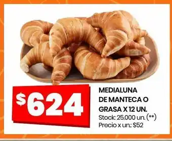 Changomas Medialuna de manteca o grasa x 12 un. oferta