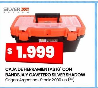 Changomas Caja de herramientas 16" con bandeja y gavetero silver shadow oferta