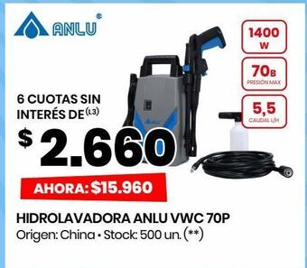 Changomas Hidrolavadora anlu vwc 70p oferta