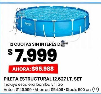 Changomas Pileta estructural 12.627 lt. set oferta