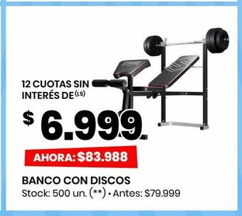 Changomas Banco con discos oferta