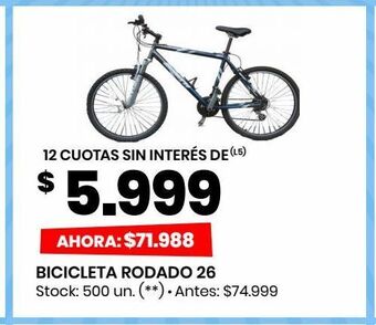 Changomas Bicicleta rodado 26 oferta