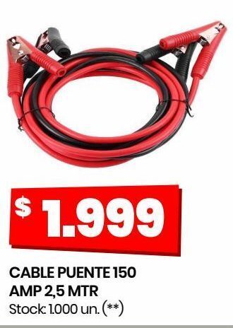 Changomas Cable puente 150 amp 2,5 mtr oferta