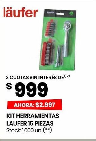 Changomas Kit herramientas laufer 15 piezas oferta