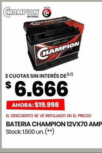 Changomas Bateria champion 12vx70 amp oferta
