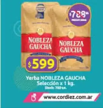 Cordiez Yerba nobleza gaucha oferta