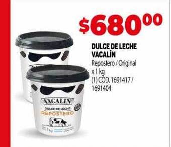 Makro Dulce de leche vacalin oferta