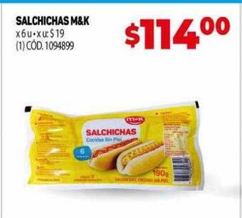 Makro Salchichas m&k oferta
