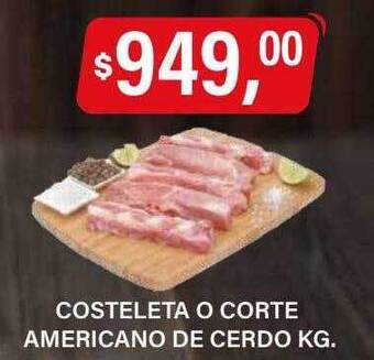 Supermercados Damesco Costeleta o corte americano de cerdo oferta