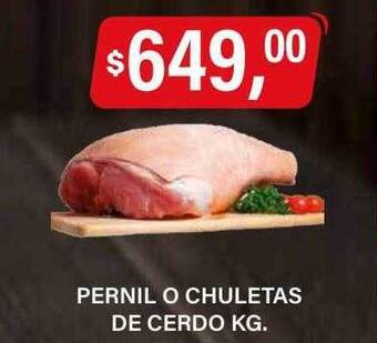 Supermercados Damesco Pernil o chuletas de cerdo oferta