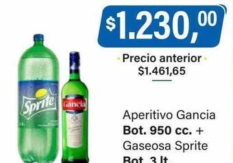 Supermercados Damesco Aperitivo gancia, gaseosa sprite oferta