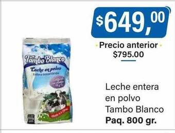 Supermercados Damesco Leche entera en polvo tambo blanco oferta
