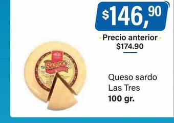 Supermercados Damesco Queso sardo las tres oferta