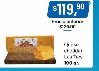 Supermercados Damesco Queso cheddar las tres oferta