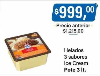 Supermercados Damesco Helados 3 sabores ice cream oferta