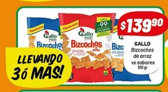 Almacor Gallo Bizcochos de Arroz vs Sabores oferta